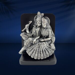 Seated face to face Radha Krishna (5×4)