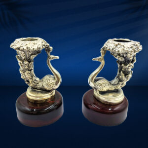 Peacock candle pair (4×2.5)